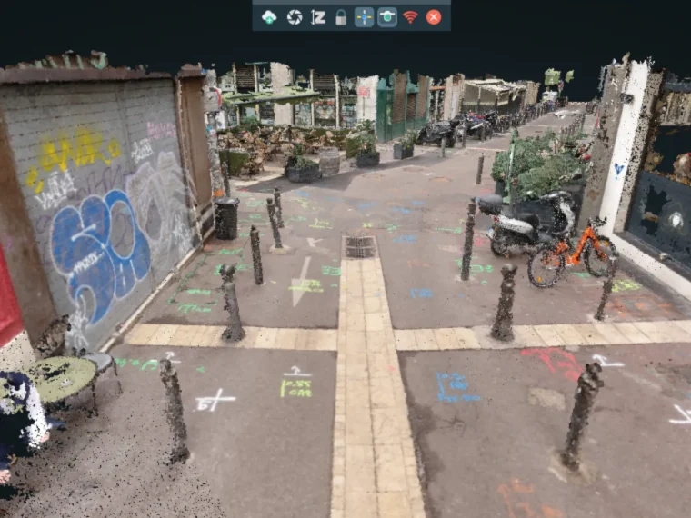 Vue d'une rue avec la photogrammétrie