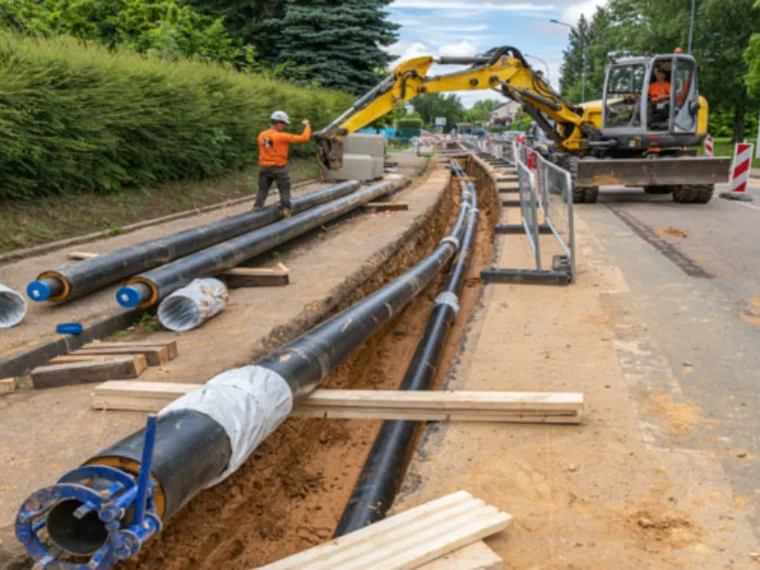 Des personnes sur un chantier de voirie