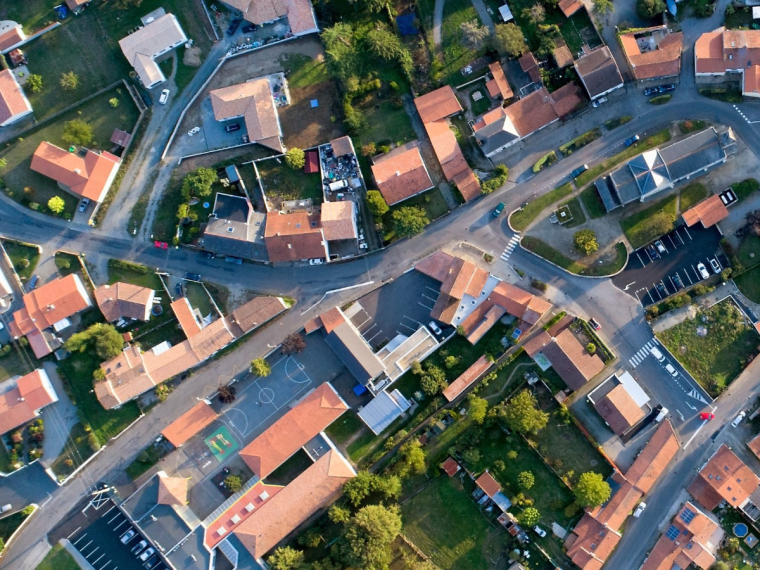 Littéralis, un quartier et lotissement pris en photo avec vue aérienne